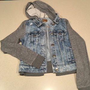 American Eagle Hooded Jean Jacket